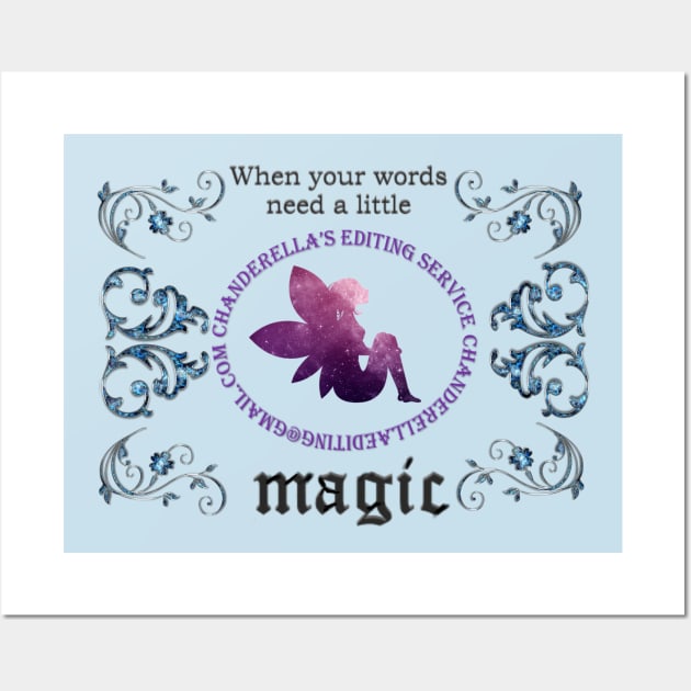 Blue Gem with Purple Fairy and Black Ad Wall Art by chanderella